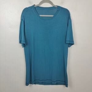 Lululemon 5 Year Basic Soulcycle T-Shirt Mens Large Slate Teal Blue Crewneck‎
